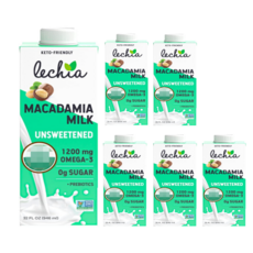 [해외]Lechia Macadamia Milk Unsweetened 레치아 마카다미아 밀크 무가당, 6개, 946ml