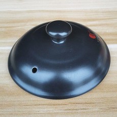 陶瓷砂鍋蓋 耐高溫燉鍋蓋 康舒陶瓷砂鍋蓋子配件通用黑白色家用煲湯老式耐高溫燉鍋湯煲單蓋, 黑色,蓋子外徑11釐米帶卡槽, 1個