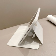 Rabbit Technology 休眠喚醒 防摔全包保護套 旋轉自由角度 適用iPad平板保護殼, 360旋轉亞克力-銀灰色,Air 11吋（M2/M3/M4）, 1個