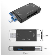 Kingston 金士頓 MobileLite Duo 3C 記憶卡讀卡機 USB Type-C MicroSD, 1個, USB 讀卡機黑色, 黑色