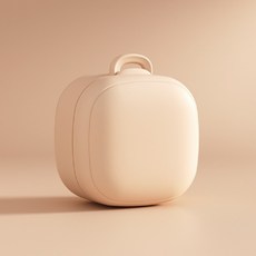 GoGraphy 奶嘴收納盒 矽膠奶嘴盒 香草奶嘴收納盒 丹麥奶嘴收納盒 防塵外出盒, 杏色, 1個