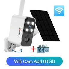 LS VISION 4MP 4G/WiFi 보안 카메라 회전식 PTZ 태양 전지 야외 감시 카메라 PIR 인간 감지 CCTV 캠 UBOX, 06 4MP WiFi Add 64G, 01 CN