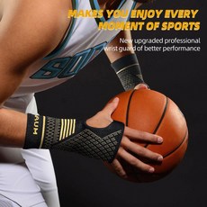 戶外騎行銅纖維護腕帶 銅質手腕壓縮套 舒適透氣護掌跨, 1個, 黑金（單只）,S