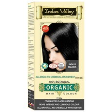 인더스 밸리 INDUS VALLEY 100% 식물성 다크 브라운 헤어 컬러 120g, 인더스 블랙, 1개