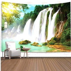 여행지 풍경 패브릭포스터 가림막 가림천 가로형 150x130cm 세로형 130x150cm, 28 힘찬폭포_F61