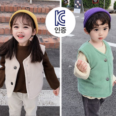 KC인증 유아 코듀로이 아동 후리스 조끼