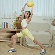 요가피기 YP80122 사이드라인 5부 레깅스 페어리옐로우