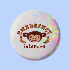 인터콤 원숭이 그래픽 스티커 배지 버튼 라운드 크리에이티브 핀 가방 장식, 1개, A. z1