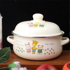 법랑 냄비 예쁜 솥 캠핑 에나멜 요리 바닥 평평한 가스 팬 및 수프 두꺼운 인덕션 조리용 주방, 보라색, 20CM(2.5L), 보라색, 1개