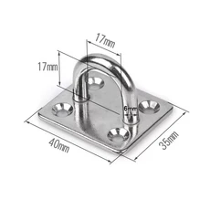 파라펫링 304 스테인레스 스틸 링 스퀘어 사각형 돛 쉐이드 패드 아이 플레이트 해양 보트 장비 셀프 태핑 나사 팩 4 개 포함 M5 M6 M8, [02] 파라펫링 M6