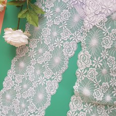 dklace 레이스모음 / 레이스 49-LC 폭 17cm 자가드 낙하판 레이스, L/Grey, 1개