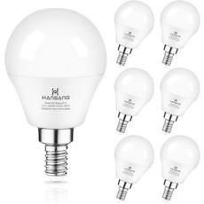 천장 선풍기 전구 E12 LED 4000K 자연 채광 캔델라브라 60와트 상당의 한상 샹들리에 A15형 베이스 조명 600LM 논디밍 6팩, Natrual Daylight, 6 Count (Pack of