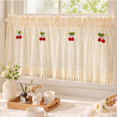 굿즈팡팡 데이지 주방 창문 바란스 커튼