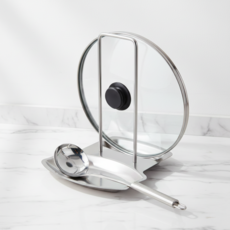 워커앤트 다용도 국자 냄비뚜껑 거치대, 1개, 실버