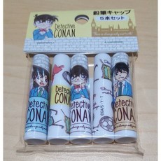日本製 名偵探柯南 鉛筆蓋 5入組 - 滑板鞋款 日本文具 正版授權, 詳見包裝