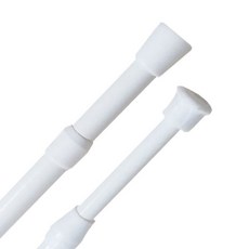 伸縮桿 免打孔伸縮桿 鐵藝ABS材質, 白色, 1個