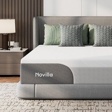 Novilla Bliss 쿨링 트윈 매트리스 25.4cm(10인치) 젤 주입 메모리 폼 매트리스 트윈 사이즈 박스 포함 쿨 터치 나일론 커버 모션 분리 및 인체 공학적