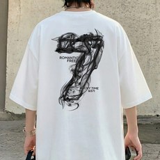 JBOOM 남자 오버핏 반팔티 스모키 프린트 티셔츠