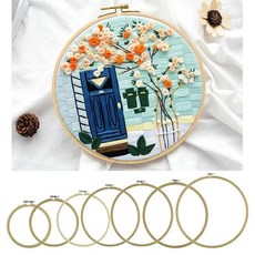 대나무 자수틀 나무 십자수 원형 프레임 바느질 공예, 1개, 2. 23cm 9inch