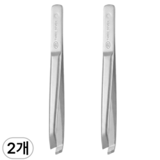 쓰리세븐 777 쪽집게 T-533LC 새치 족집게 흰머리 뽑기 쪽집개 눈썹 정리 쪽집개 핀셋, 2개, 실버