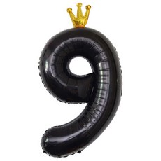 이벤트홀릭 초대형 왕관 숫자은박풍선, 블랙 9