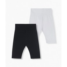 무신사 스탠다드 MUSINSA STANDARD KIDS 베이비 배앓이방지 7부 레깅스 2팩 [블랙/화이트] MKEUB0Z06-67 418445