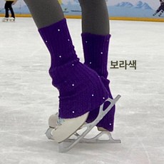 피겨스케이트 니트 레그워머 방한 발목 겨울 발토시, 1개, 퍼플