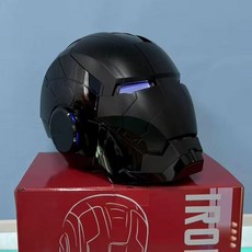 마블 아이언맨 올블랙 MK5 헬멧 음성제어 자동 마스크 LED조명 성인 수집품 선물, 1. Black