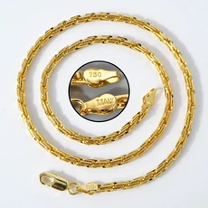 너비 4mm 이탈리아어 750 럭셔리 18k 골드 도금 질감 두바이 목걸이 DIY 간단한 보석 남성 파티, 01 SY-N0161, 03 45센티미터
