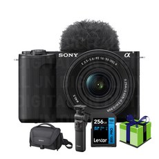 소니 ZV-E10M2K 렌즈킷 GP-VPT2BT 렉사4K256G U21가방외 프리미엄패키지 미러리스카메라, 블랙