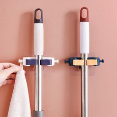 청소도구걸이 대걸레 밀대 다용도 행거 홀더 거치대, 4개, 2봉걸래홀더-화이트