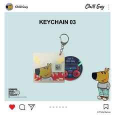 Chill Guy 匙扣 CG-Keychain-03，輕巧便攜，時尚鑰匙圈，個性匙扣, 1個