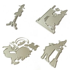 할로윈 마녀 문 금속 절단 다이 스텐실 스크랩북 DIY 앨범 스탬프 종이 카드 엠보싱