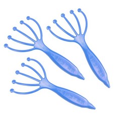 五爪頭皮按摩器 鋼珠按摩頭 頭皮舒壓神器 輕巧便攜 多色可選, 藍色款, 1個