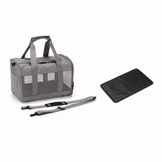 興三友寵物斜肩包 可摺疊方便攜帶外出籠, 1個, 寵物透氣包(贈睡墊), 灰色