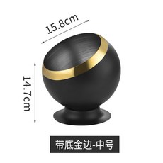 XFH 不鏽鋼防風煙灰缸 創意時尚煙灰缸 酒吧KTV辦公室適用 菸灰缸煙盅, 18帶腳黑鈦, 1個