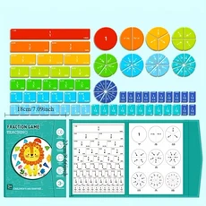 자석 분수 원형 학습 보드 - 분자와 포함 덧셈&뺄셈, 01 1 set