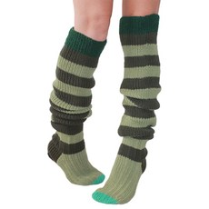 여성을 위한 무릎 긴 스타킹 양말 위에 다채로운 줄무늬 니트 슬러시 따뜻한