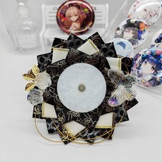 新款夏彦简约原创灰色无拖尾吧唧托吧唧托痛包diy底托, 黑色（流光蝴蝶）, 1個