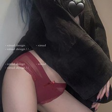 xinud 網紗薄款內褲 低腰性感蕾絲無痕三角褲, L【100-125斤】