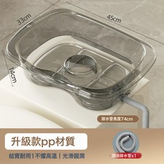 家用平躺式洗頭盆老人病人臥牀護理孕婦產婦月子牀上洗髮洗頭神器, 1個, 升級款PP材質 透灰色-送排水管:如圖