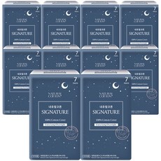내츄럴코튼 시그니처 울트라 슬림 순면커버 오버나이트 7P x10팩, 오버나이트/슈퍼플러스