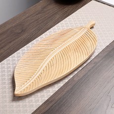 衚桃木盤實木質托盤 家用酒店餐廳創意日式茶點盤乾果盤零食盤, 1個, 橡木葉脈30*13