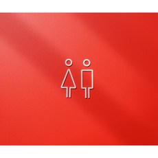 화장실표지판 남녀화장실 도어사인 화장실문패 아크릴스카시, 화이트 남여세트