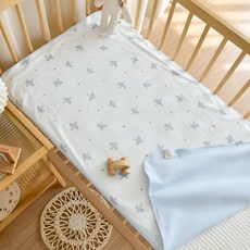 寶寶純棉牀單新生兒全棉A類嬰兒牀上用品幼兒園兒童四季通用睡單, 和平鴿+藍色