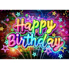 태쓰 생일 파티 현수막 남아 여아 엄마 아빠 생일 배너 3, 형광촛불