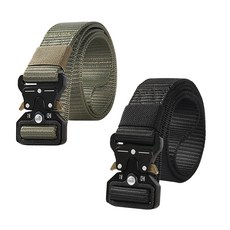 HANSUWI 戰術登山戶外腰帶 2入, 黑色+卡其色