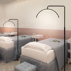 네일조명 U자형 LED 스탠드 램프 미용 타투 속눈썹 에스테틱 시술 메이크업 플로어 램프, 대형 블랙로드 리모컨(50W)