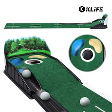 KLIFE 골프 퍼팅연습기 무소음 자동리턴 실내 연습 매트 스윙 퍼팅매트 볼가림막, 1개, 그린 1개, 그린