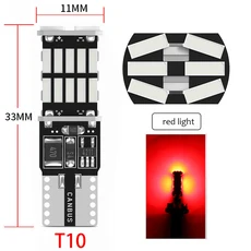 2/10pcs T10 W5W 자동차 Led 조명 Canbus 오류 없음 4014SMD 액세서리 인테리어 램프 테일 역방향 흰색 12V, 04 T10 W5W Red, 02 2pcs lights